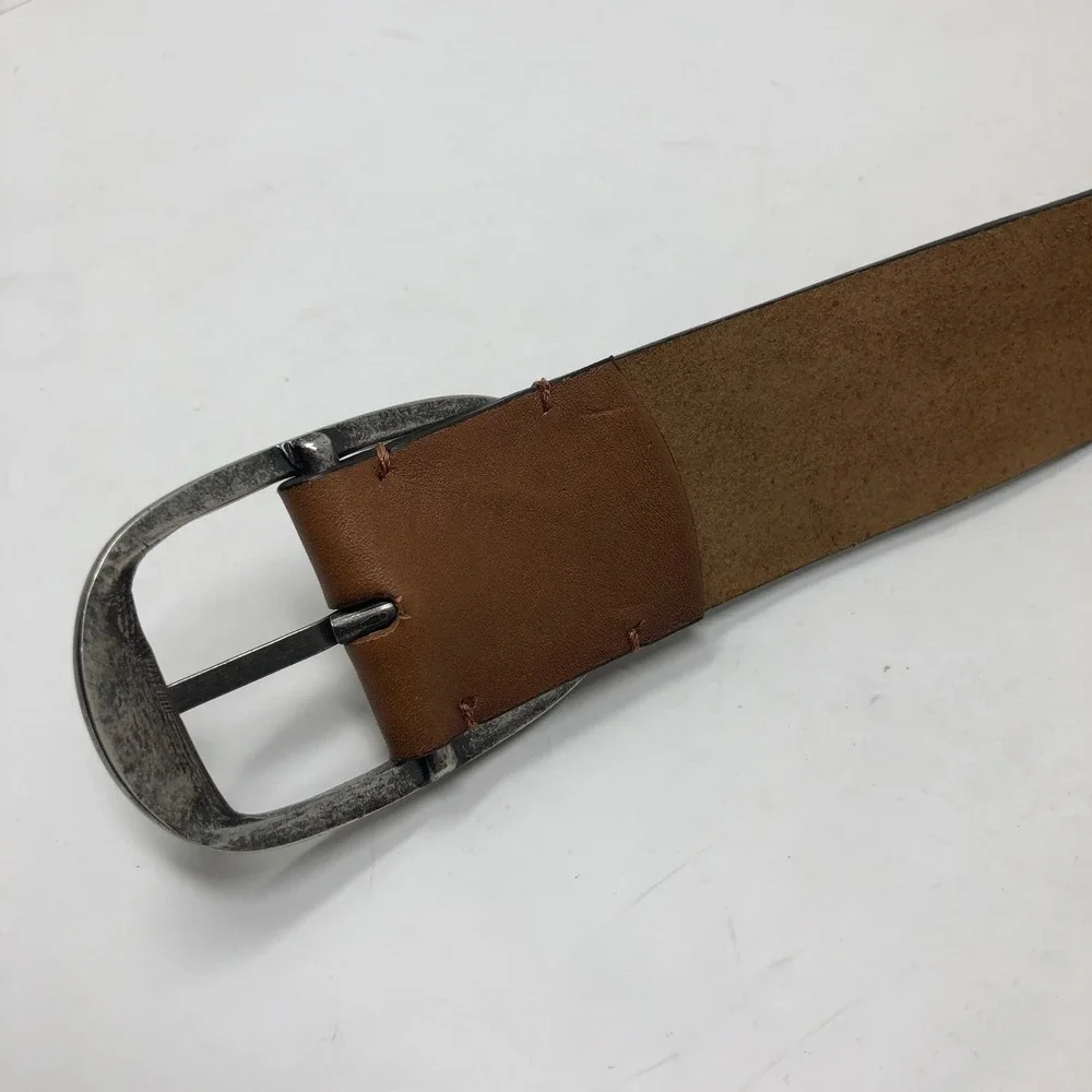 J.Jill Belt Womens Medium Brown Boho Embroidered Leather Floral Ribbon Silver